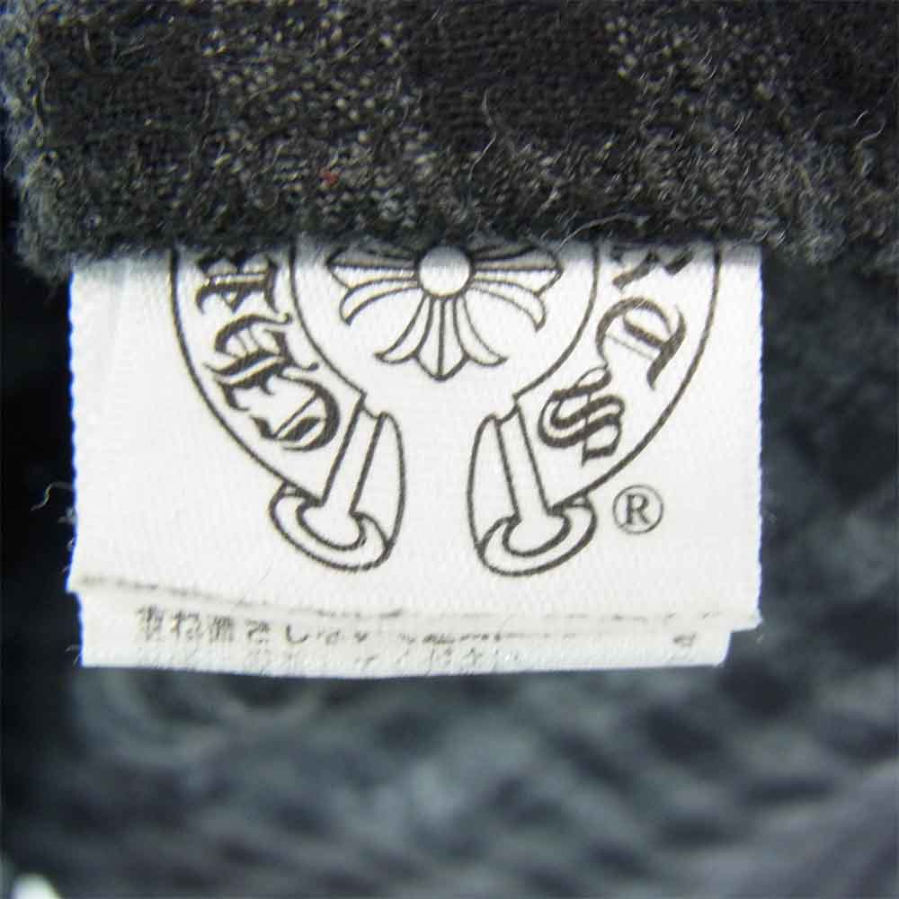 CHROME HEARTS クロムハーツ（原本無） フローラルクロス ボタン ウエスタン ガーゼ チェック 長袖シャツ ブラック系 チャコール系 SM【中古】