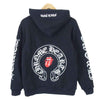 CHROME HEARTS クロムハーツ（原本無） × ローリングストーンズ SWTSHRT HD ZIP LT リップアンドタン ダガー ジップアップ バックプリント パーカー ブラック系 M【中古】