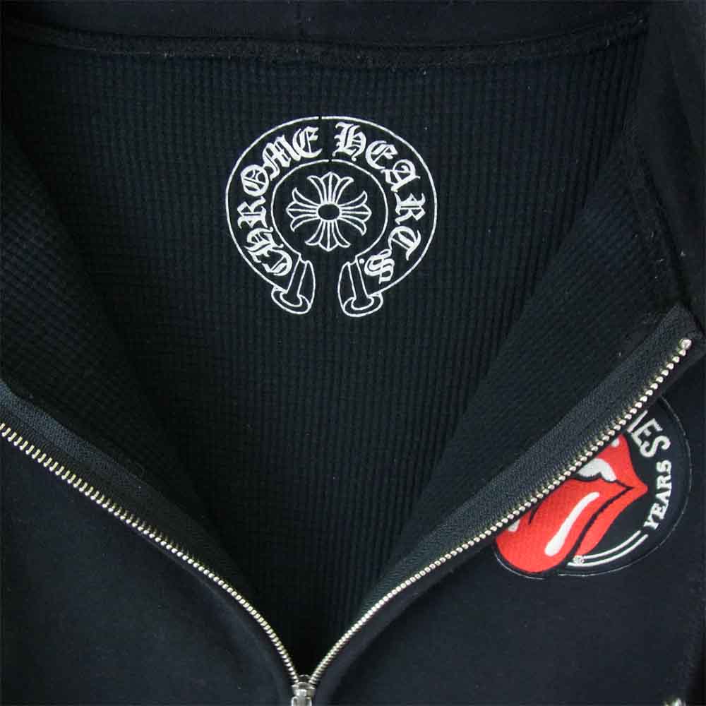CHROME HEARTS クロムハーツ（原本無） × ローリングストーンズ SWTSHRT HD ZIP LT リップアンドタン ダガー ジップアップ バックプリント パーカー ブラック系 M【中古】