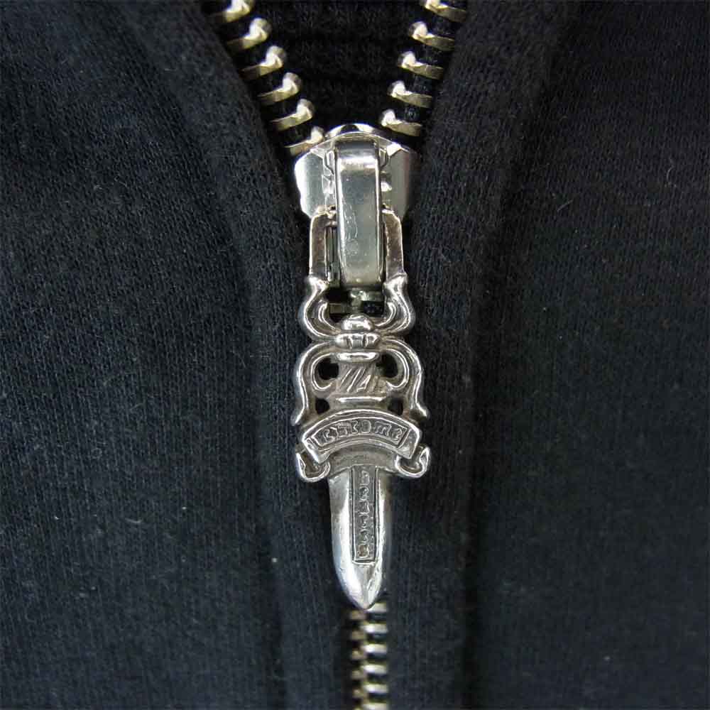 CHROME HEARTS クロムハーツ（原本無） × ローリングストーンズ SWTSHRT HD ZIP LT リップアンドタン ダガー ジップアップ バックプリント パーカー ブラック系 M【中古】