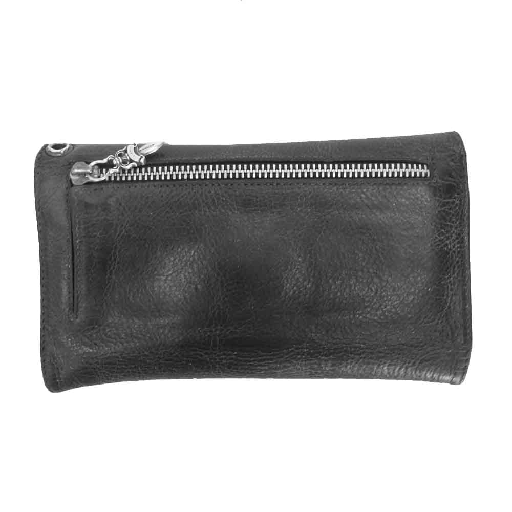 CHROME HEARTS クロムハーツ（原本無） 【難有】WAVE WALLET クロス ボール ウェーブ ウォレット ブラック系【中古】