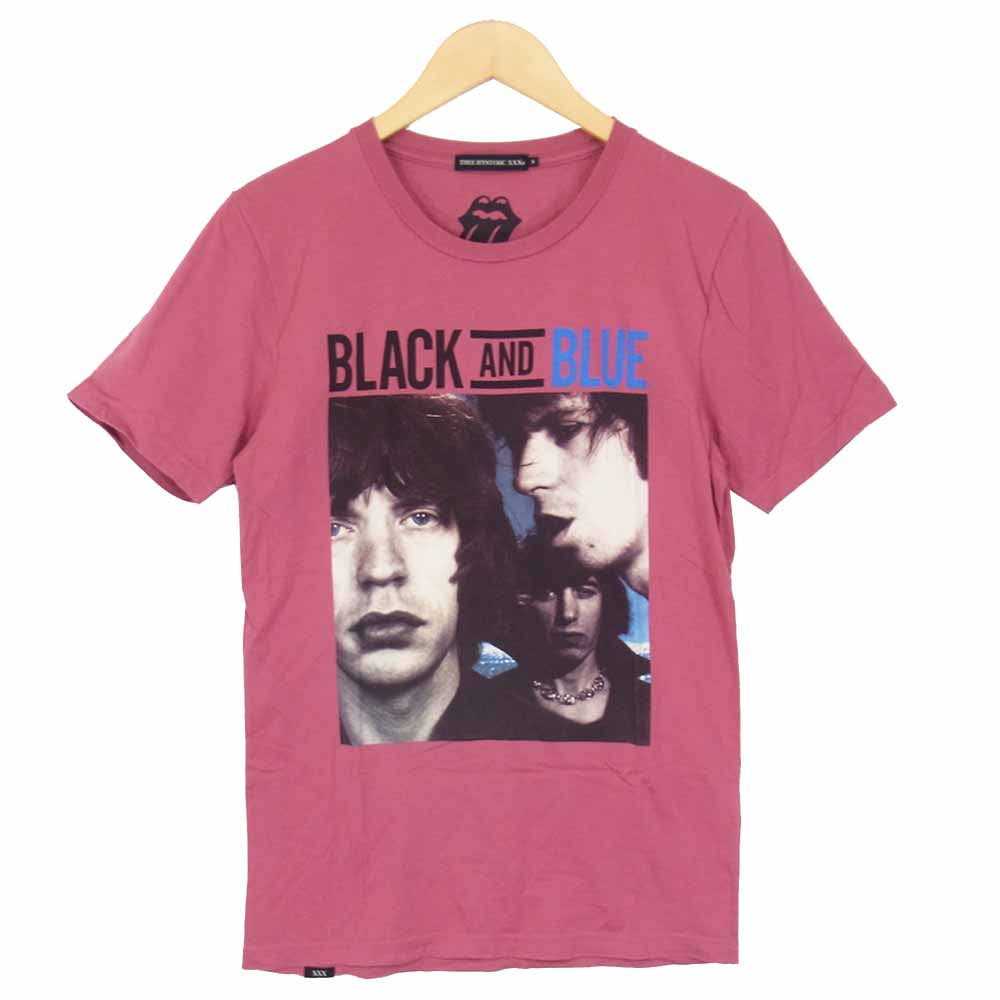 HYSTERIC GLAMOUR ヒステリックグラマー THE ROLLING STONES BLACK AND BLUE プリント Tシャツ ピンク系 S【中古】