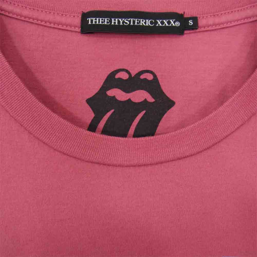 HYSTERIC GLAMOUR ヒステリックグラマー THE ROLLING STONES BLACK AND BLUE プリント Tシャツ ピンク系 S【中古】