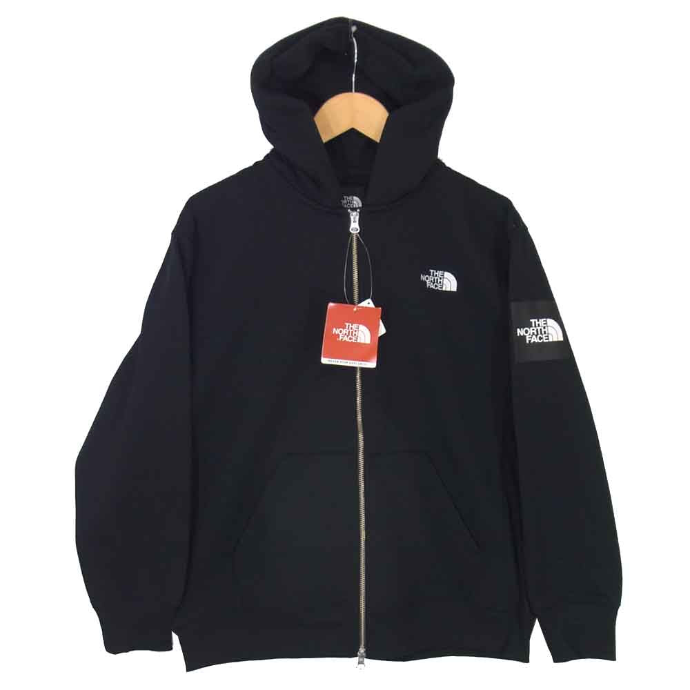 THE NORTH FACE ノースフェイス NT61836 SQUARE LOGO FULLZIP スクエア ロゴ フル ジップ パーカ ブラック系 M【新古品】【未使用】【中古】