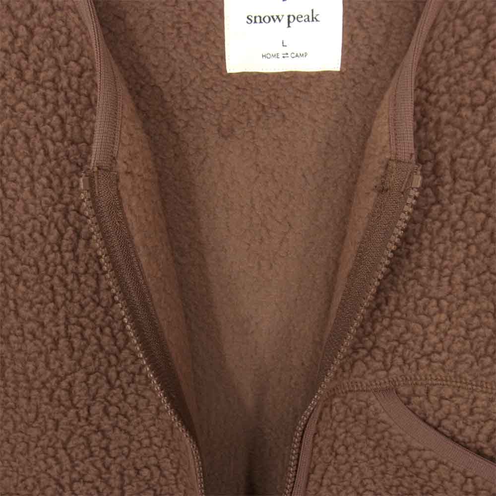 snowpeak スノーピーク SW-20AU006 Thetmal Boa Fleece Pullover サーマル ボア フリース プルオーバー ブラウン系 L【新古品】【未使用】【中古】