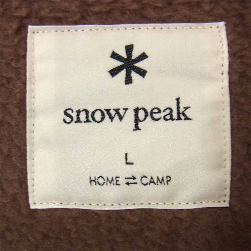 snowpeak スノーピーク SW-20AU006 Thetmal Boa Fleece Pullover サーマル ボア フリース プルオーバー  ブラウン系 L【新古品】【未使用】【中古】