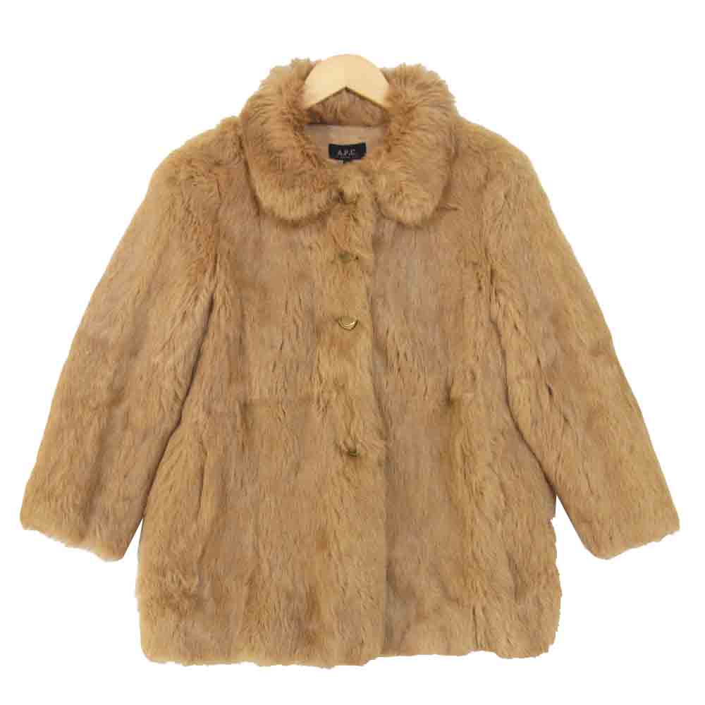 A.P.C. アーペーセー ラビット ファー コート ライトブラウン系 S【中古】