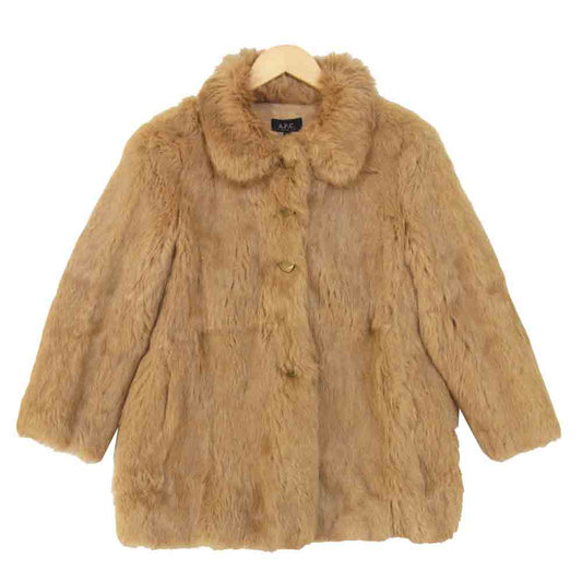 A.P.C. アーペーセー ラビット ファー コート ライトブラウン系 S【中古】