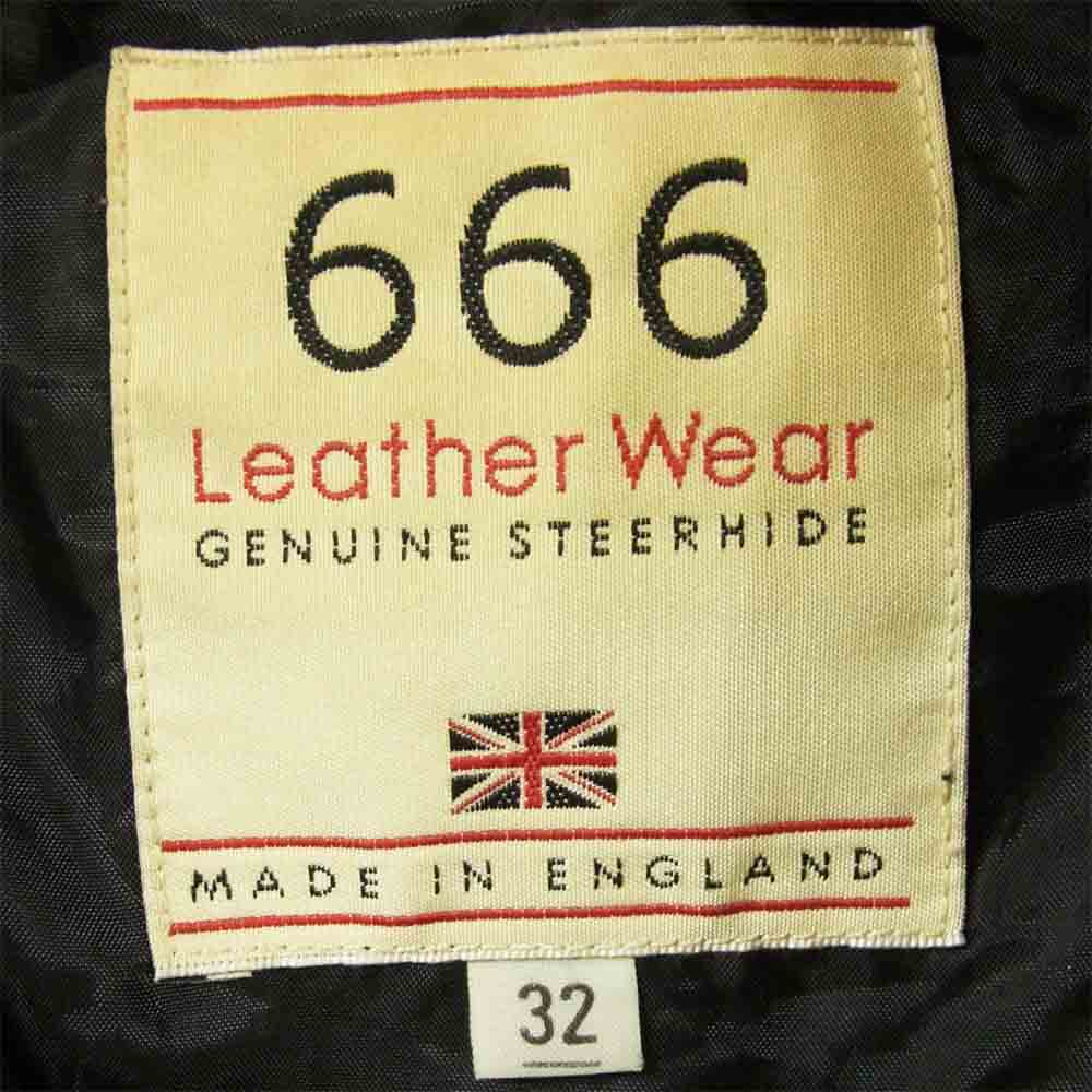 トリプルシックス ダブル ライダース ジャケット レザー イギリス製 ブラック系 32【中古】