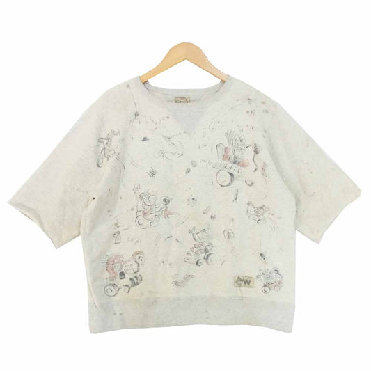 WEIRDO ウィアード WRD-14-AW-13SPL 加工 モンスター プリント 半袖 スウェット トレーナー グレー系 XL【中古】