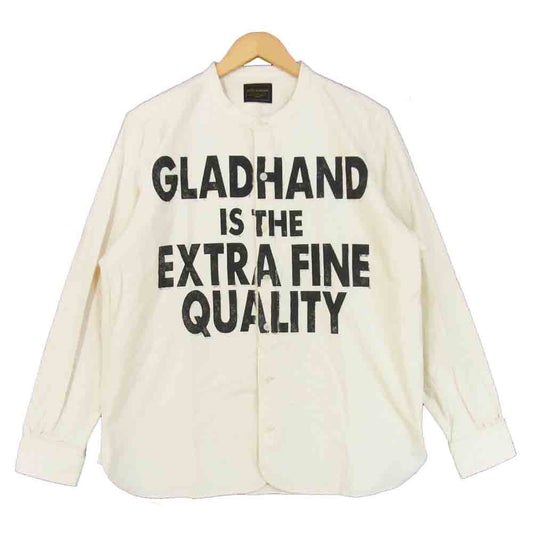 BY GLADHAND バイグラッドハンド BYGH-19-AW-22 HABERDASHER L/S SHIRTS コットン ノーカラー シャツ オフホワイト系 XL【中古】
