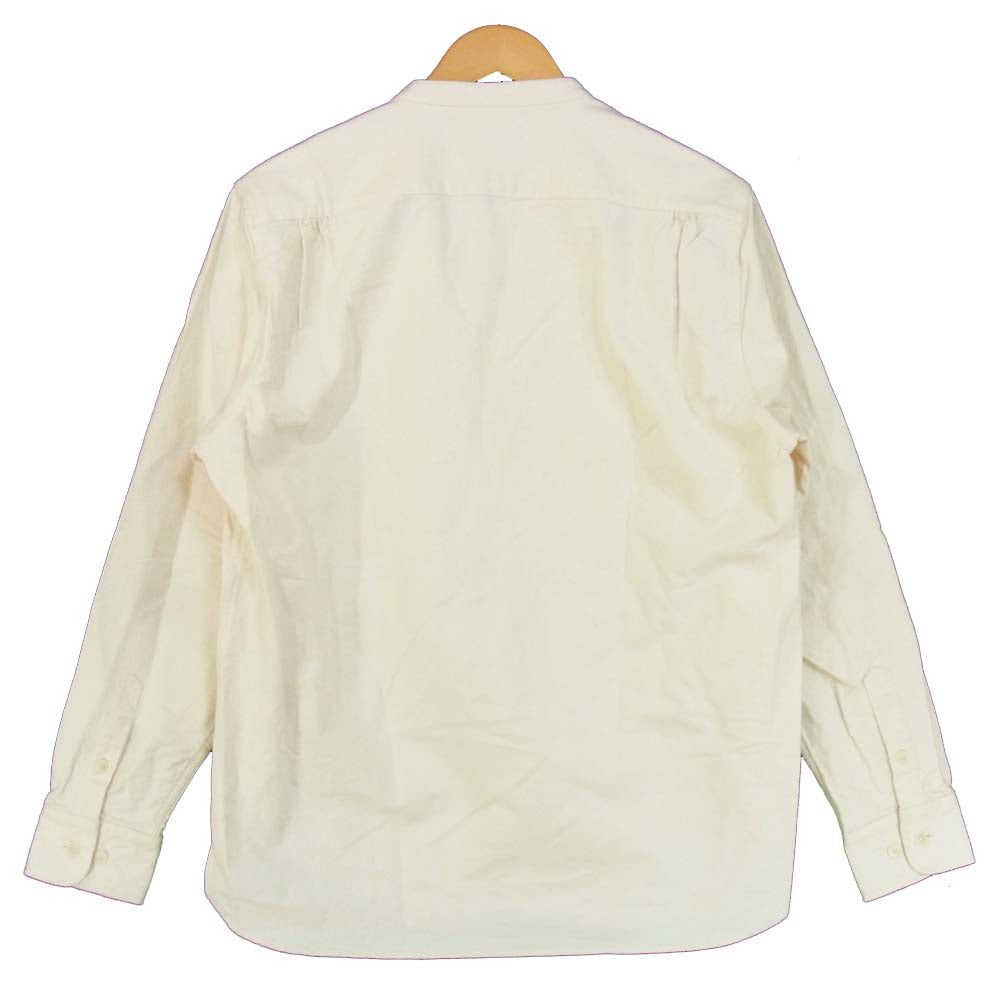 BY GLADHAND バイグラッドハンド BYGH-19-AW-22 HABERDASHER L/S SHIRTS コットン ノーカラー シャツ オフホワイト系 XL【中古】