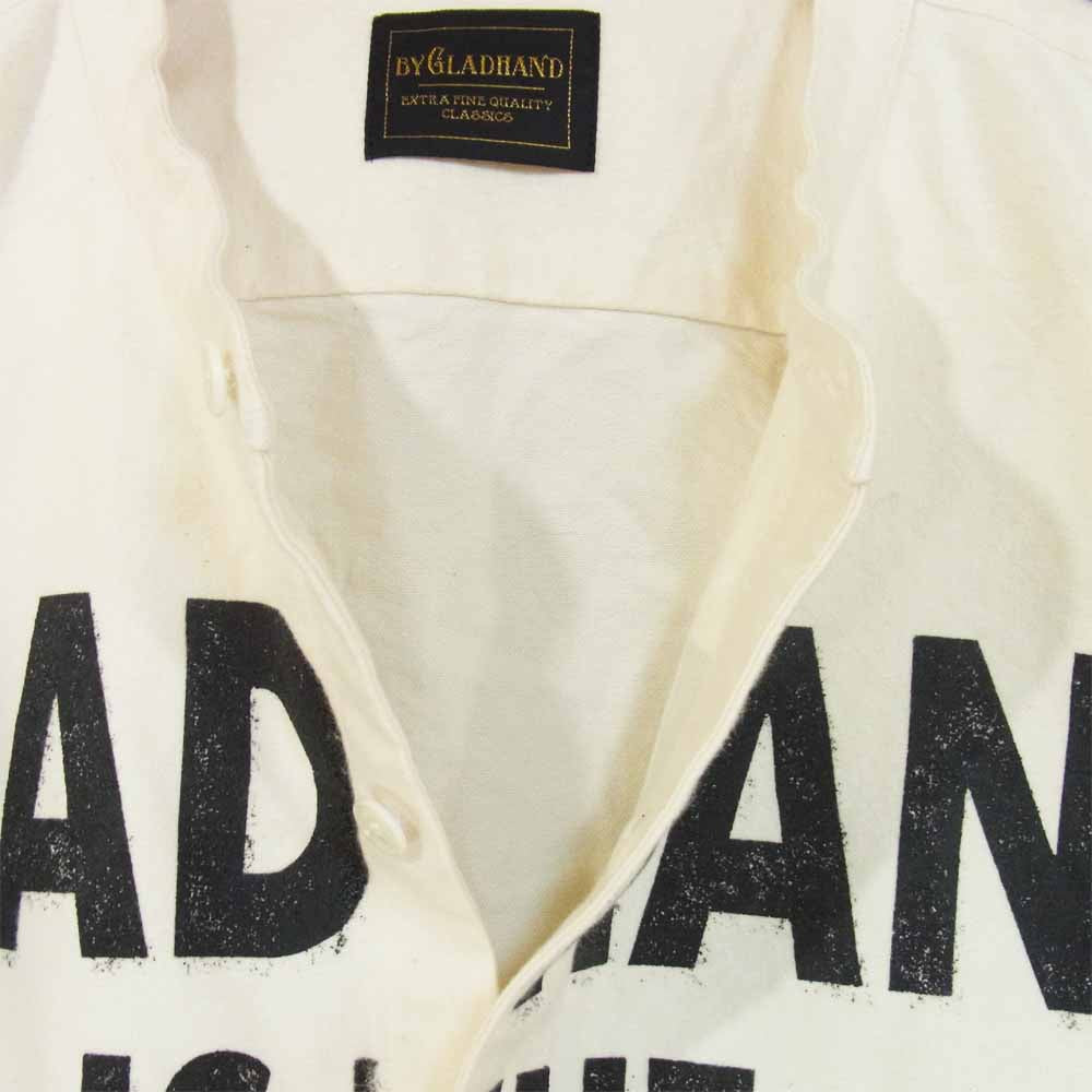 BY GLADHAND バイグラッドハンド BYGH-19-AW-22 HABERDASHER L/S SHIRTS コットン ノーカラー シャツ オフホワイト系 XL【中古】