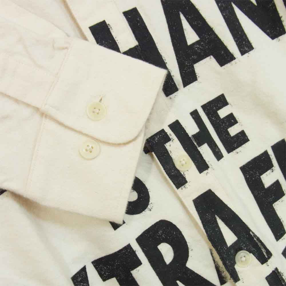 BY GLADHAND バイグラッドハンド BYGH-19-AW-22 HABERDASHER L/S SHIRTS コットン ノーカラー シャツ オフホワイト系 XL【中古】
