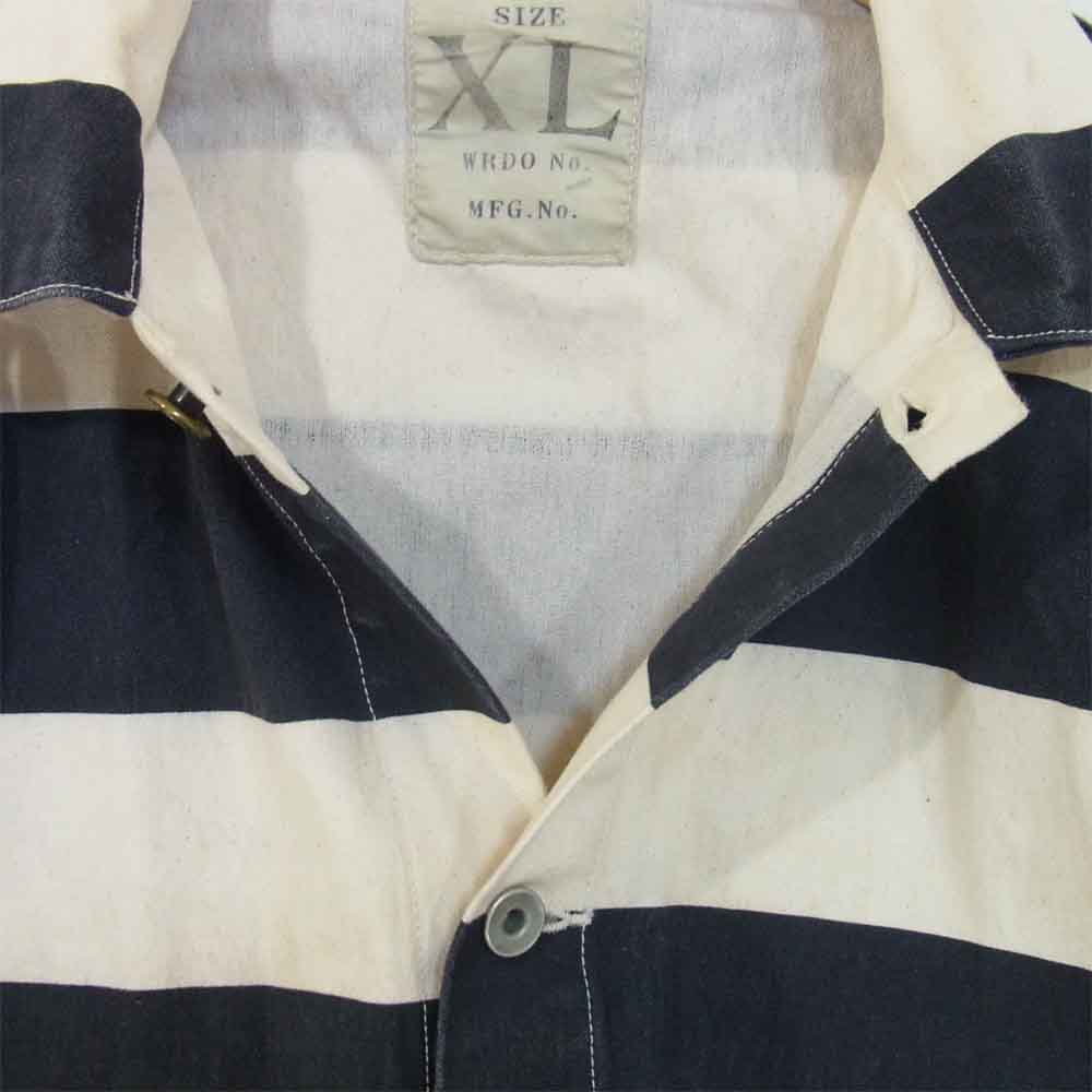 WEIRDO ウィアード WRD-15-SS-01 JAIL COVERALL ジェイル カバーオール ボーダー ジャケット 白×黒系 XL【中古】