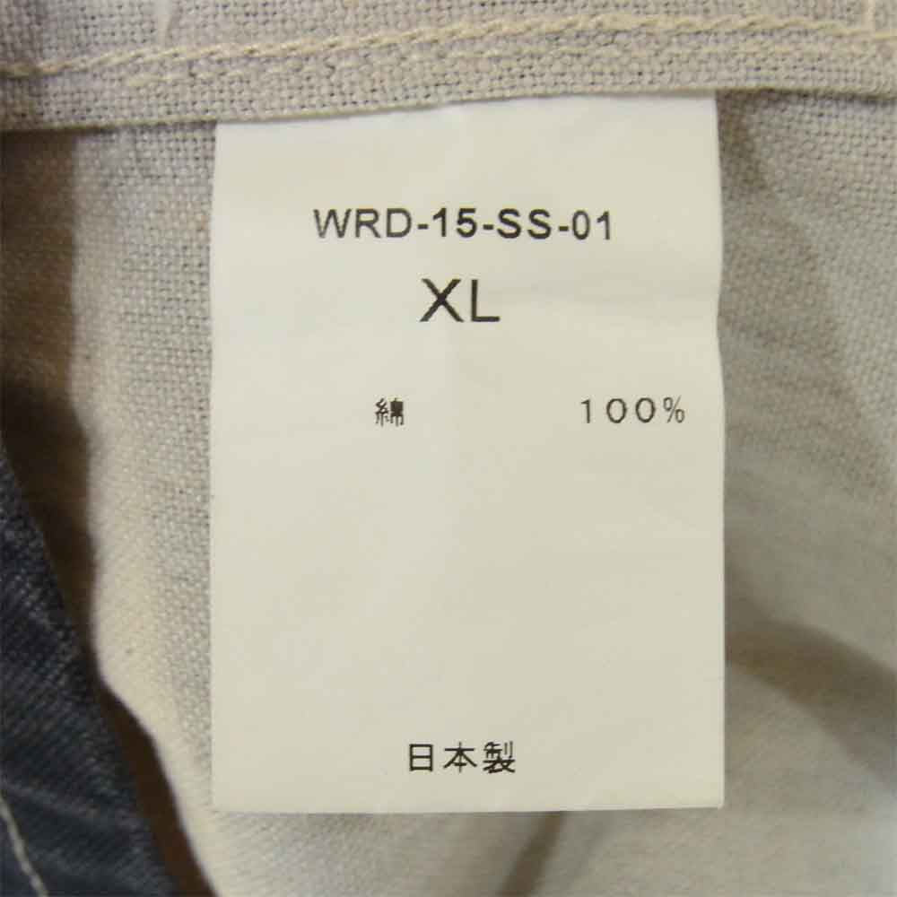 WEIRDO ウィアード WRD-15-SS-01 JAIL COVERALL ジェイル カバーオール ボーダー ジャケット 白×黒系 XL【中古】