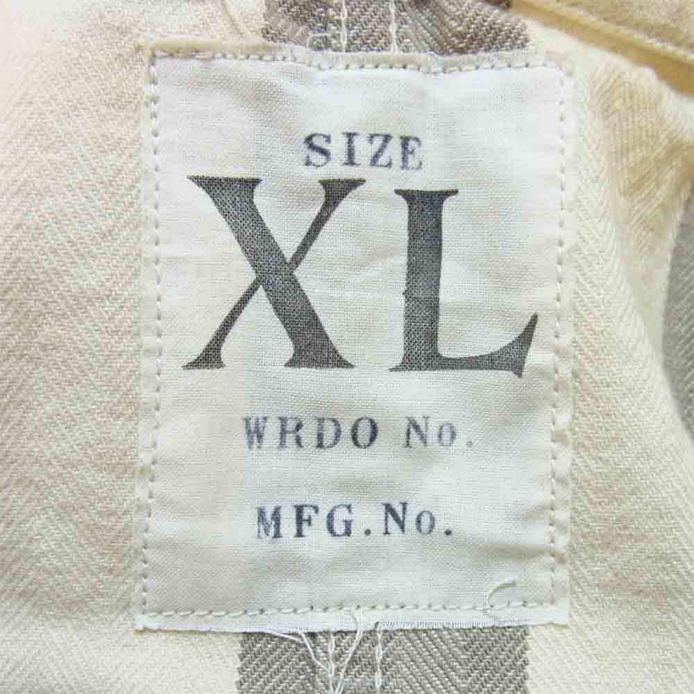 WEIRDO ウィアード WRD-18-AW-11 PADLOCKER JACKET ユーズド加工 ストライプ パド ロッカー ジャケット オフホワイト×グレー系 XL【中古】