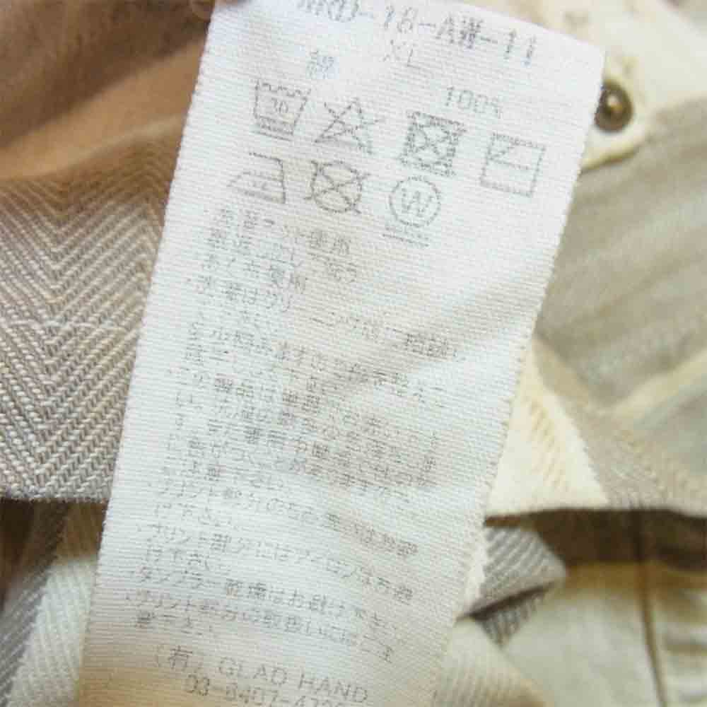 WEIRDO ウィアード WRD-18-AW-11 PADLOCKER JACKET ユーズド加工 ストライプ パド ロッカー ジャケット オフホワイト×グレー系 XL【中古】