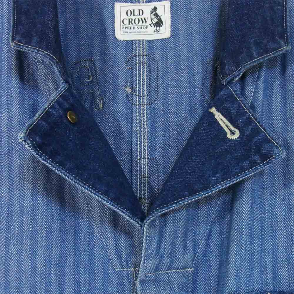 オールドクロウ OCW-18-SS-02 Speed Shop Coat Middle スピードショップコート ミドル インディゴブルー系 XL【中古】