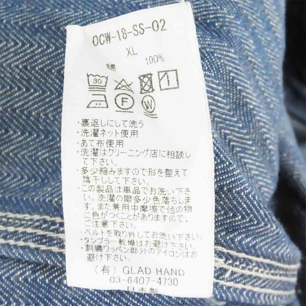 オールドクロウ OCW-18-SS-02 Speed Shop Coat Middle スピードショップコート ミドル インディゴブルー系 XL【中古】