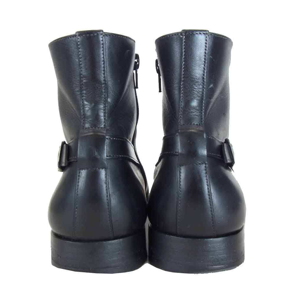 Santoni サントーニ 7662 レザー ショートブーツ ブラック系【中古】