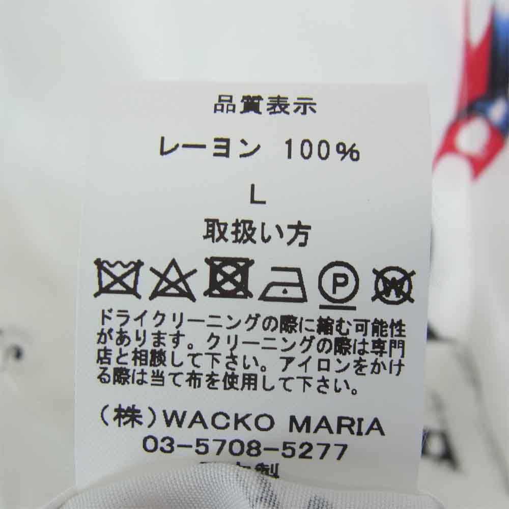 WACKO MARIA ワコマリア B×R-WM-WMS-HI01 BORNXRAISED HAWAIIAN SHIRT ホワイト系 L【極上美品】【中古】