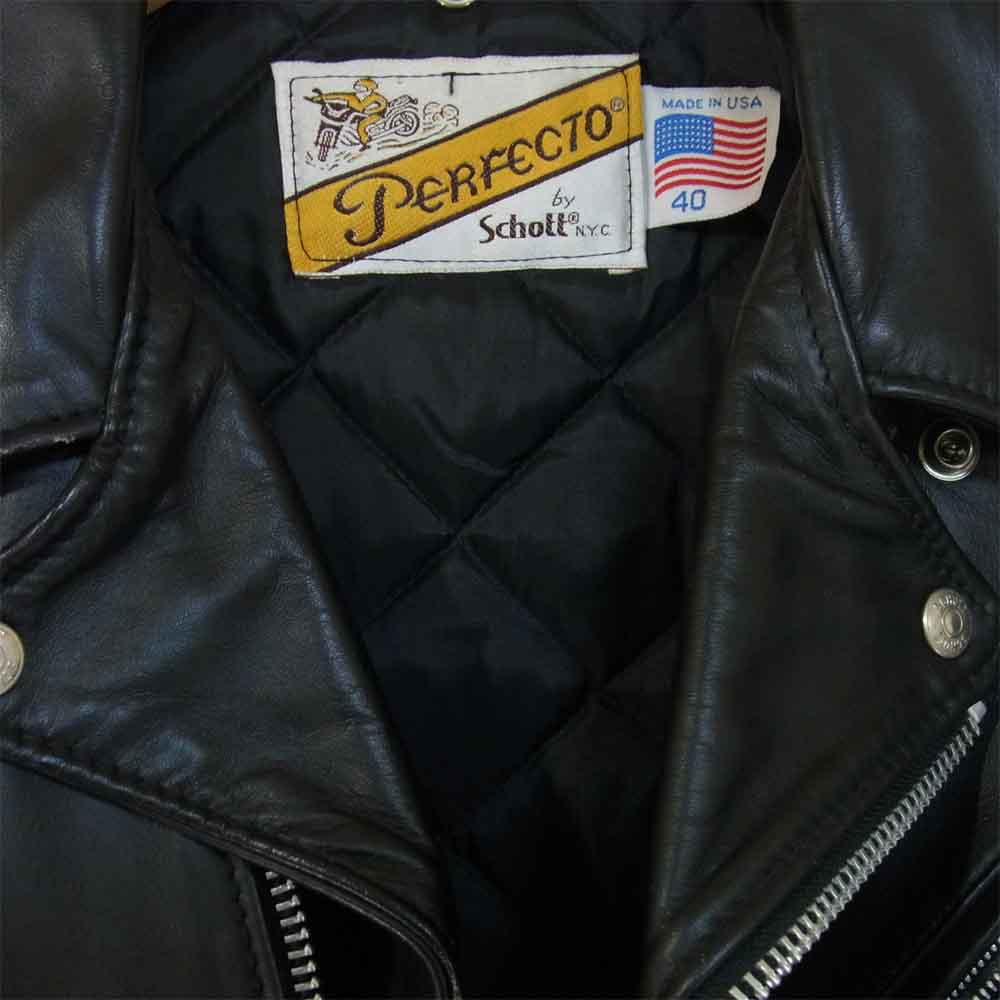 schott ショット 618 ダブル ライダース ジャケット ブラック系 40【中古】