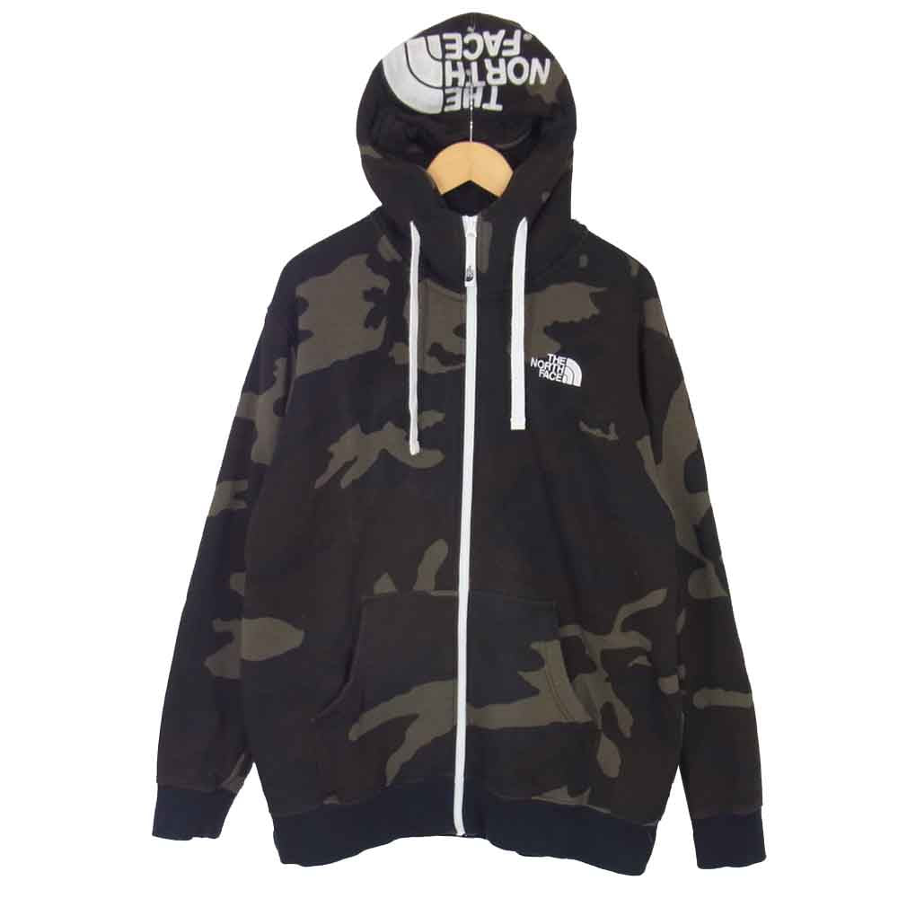 THE NORTH FACE ノースフェイス NT11957 NOVELTY REARVIEW FULLZIP HOODY ノベルティ リアビュー フルジップ フーディ  スウェット パーカー カーキ系 XL【中古】