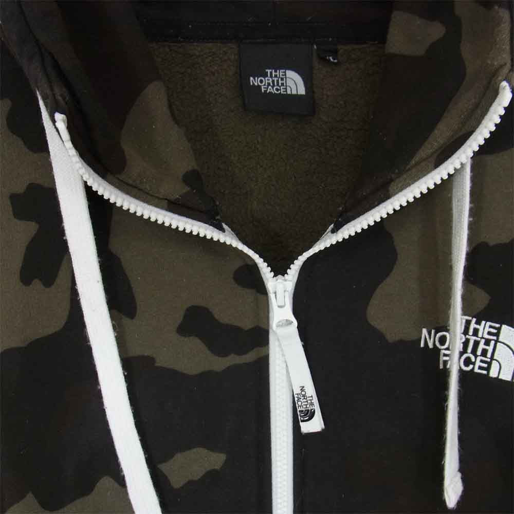 THE NORTH FACE ノースフェイス NT11957 NOVELTY REARVIEW FULLZIP HOODY ノベルティ リアビュー フルジップ フーディ  スウェット パーカー カーキ系 XL【中古】