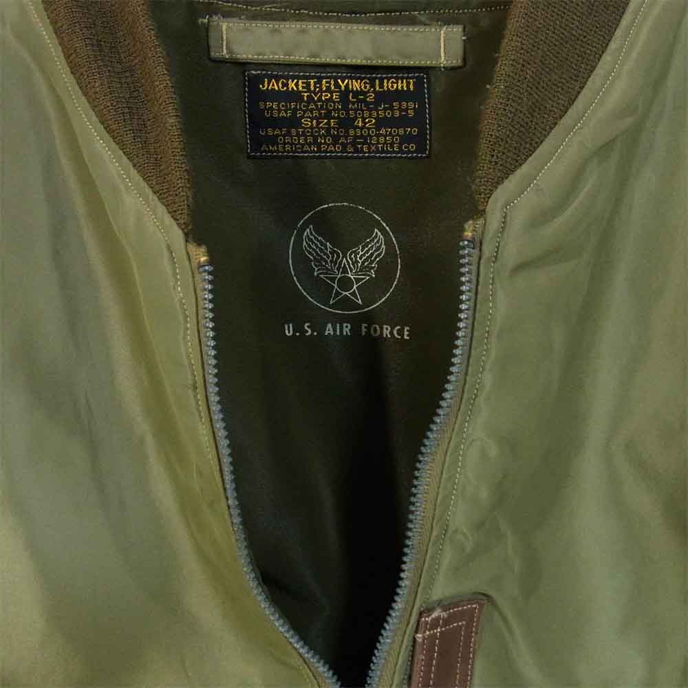 Buzz Rickson's バズリクソンズ BR11130 L-2 AMERICAN PAD&TEXTILE社 実名復刻 フライト ジャケット カーキ系 42【中古】