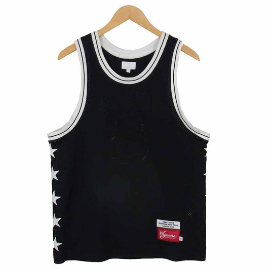 Supreme シュプリーム 13SS Basketball Tank ナンバリング サイドスター刺繍 メッシュ タンクトップ ブラック系【中古】