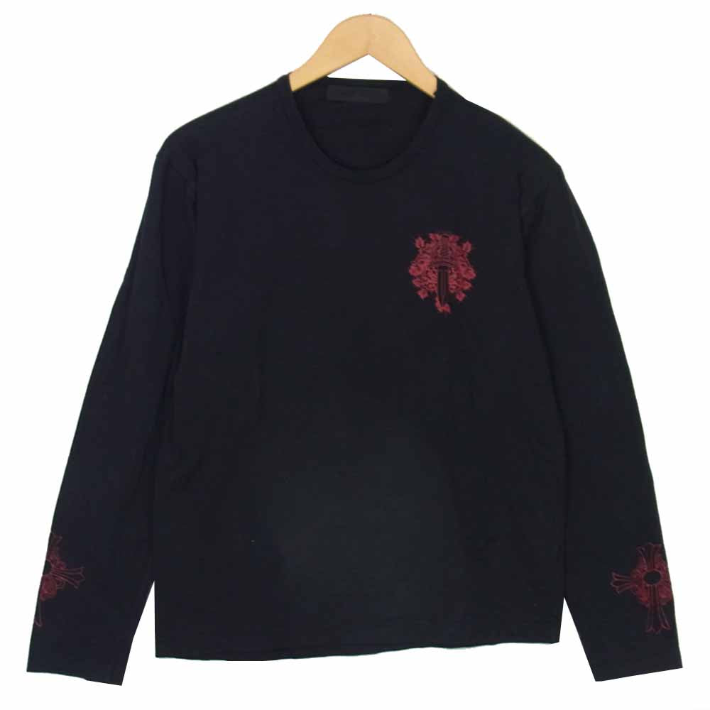 CHROME HEARTS クロムハーツ（原本無） ダガープリント 長袖 Tシャツ ブラック系 S【中古】