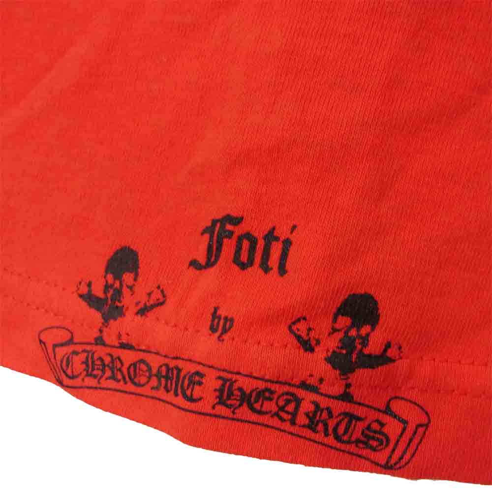 CHROME HEARTS クロムハーツ（原本無） フォティハリスティーター プリント ポケット 半袖 Tシャツ レッド M【中古】