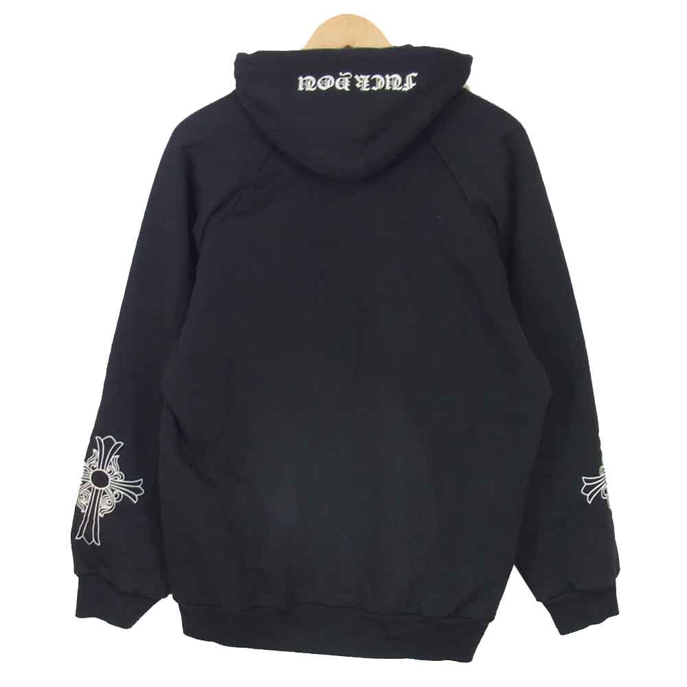 CHROME HEARTS クロムハーツ（原本無） ダガー アーム プリント 裏地サーマル プルオーバー パーカー ブラック系 M【中古】
