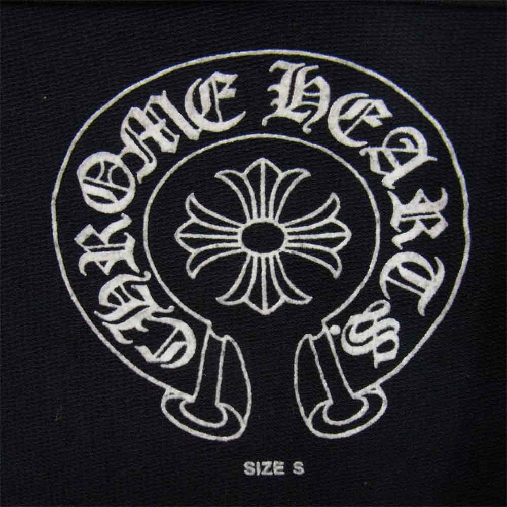 CHROME HEARTS クロムハーツ（原本無） 001-064339  国内正規品 バック クロス プリント ダガー ジップ パーカー ブラック系 S【中古】