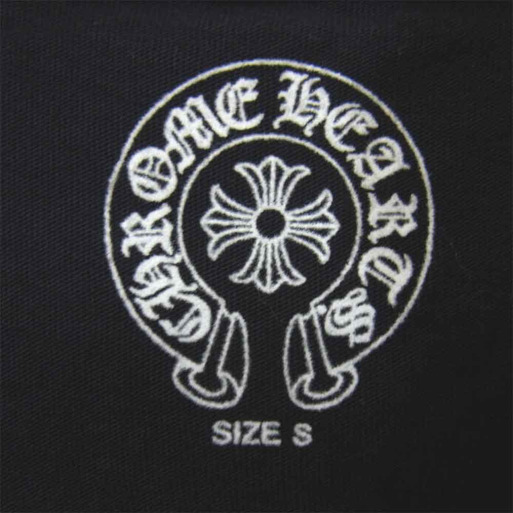 CHROME HEARTS クロムハーツ（原本無） クロスボールボタン 胸ロゴプリント 長袖 ポロシャツ ブラック系 S【中古】