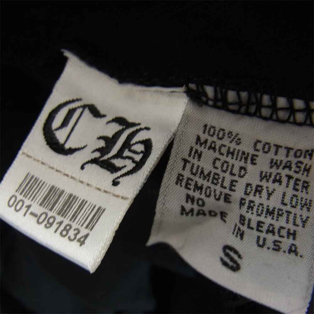 CHROME HEARTS クロムハーツ（原本無） クロスボールボタン 胸ロゴプリント 長袖 ポロシャツ ブラック系 S【中古】