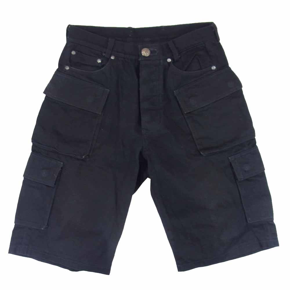 CHROME HEARTS クロムハーツ（原本無） ホースシューボタン ファティーグ ハーフ カーゴ パンツ ブラック系【中古】