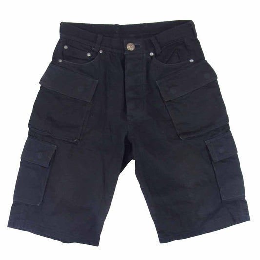 CHROME HEARTS クロムハーツ（原本無） ホースシューボタン ファティーグ ハーフ カーゴ パンツ ブラック系【中古】