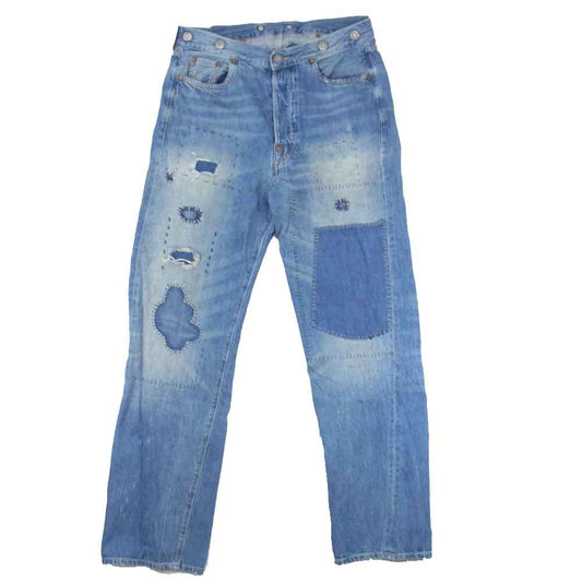 Levi's リーバイス 15501-0010 LVC 501XX 1915モデル  ダメージ リペア加工 デニムパンツ インディゴブルー系 30程度【中古】