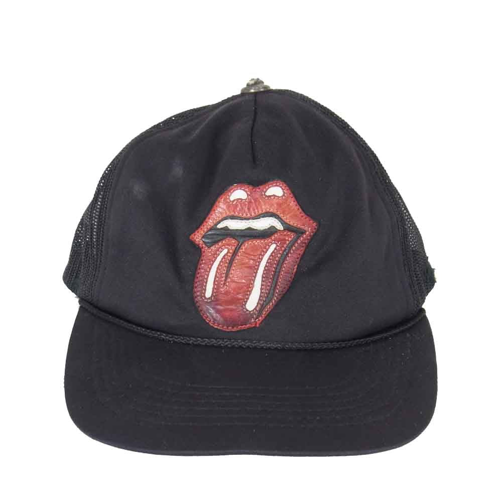 CHROME HEARTS クロムハーツ（原本無） ローリングストーンズ リップ&タン トラッカーキャップ メッシュキャップ  ブラック系【中古】