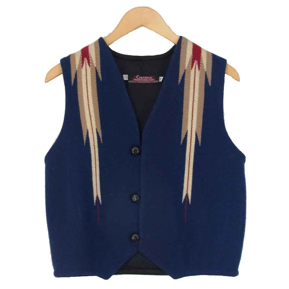 センチネラ  CHIMAYO VEST チマヨ ボタン ベスト ジレ  ネイビー系 36【中古】