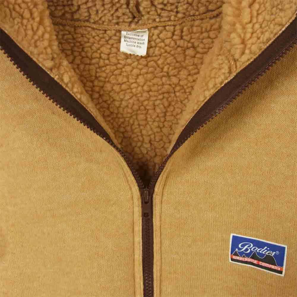 WAREHOUSE ウエアハウス Bodies パイル フリース フルジップ パーカー ブラウン系 L【中古】