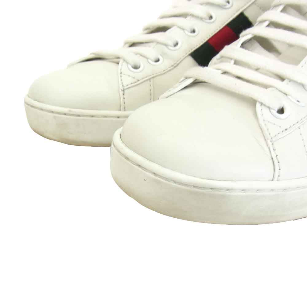 GUCCI グッチ 456230 Embroidered Snake エンブロイダリー スネーク ローカットスニーカー ホワイト系 グリーン系 6.5【中古】