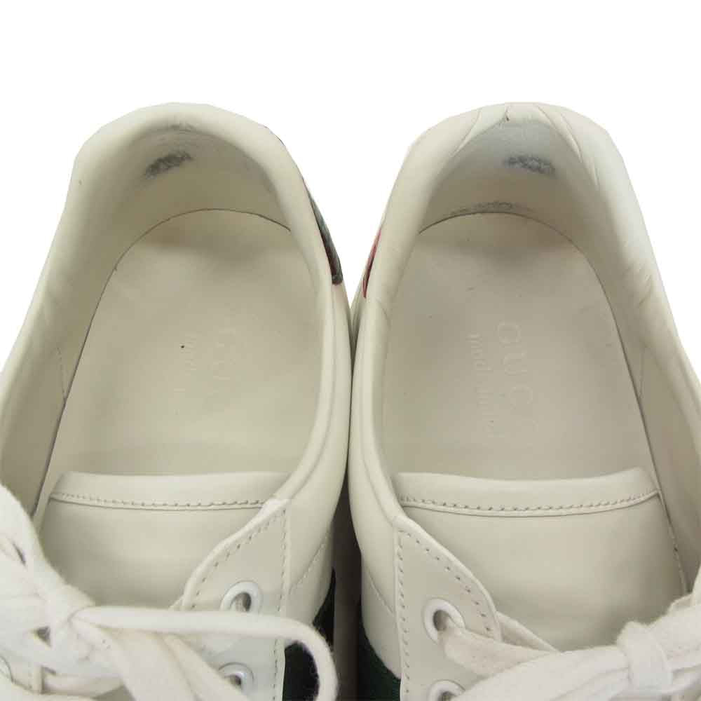 GUCCI グッチ 456230 Embroidered Snake エンブロイダリー スネーク ローカットスニーカー ホワイト系 グリーン系 6.5【中古】