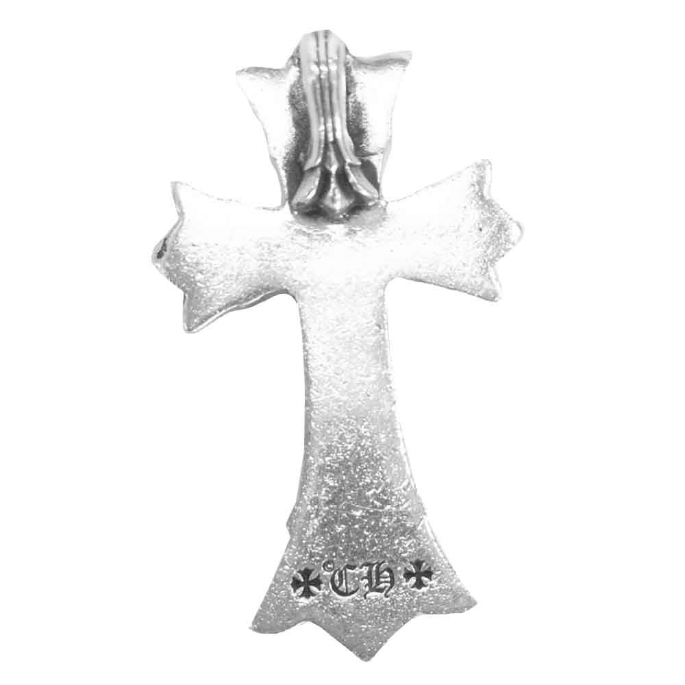 CHROME HEARTS クロムハーツ（原本無） ダブル CH クロス パヴェ ダイヤ ペンダント ネックレス トップ シルバー系【中古】