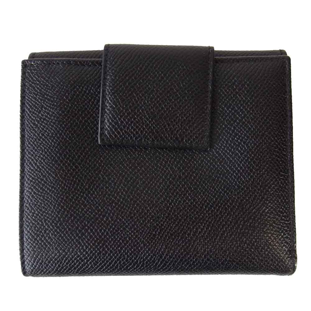 BVLGARI ブルガリ 30410 Womans wallet 2 folds with ID window and with clip レザーウォレット ブラック系【中古】