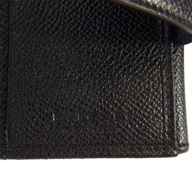 BVLGARI ブルガリ 30410 Womans wallet 2 folds with ID window and with clip レザーウォレット ブラック系【中古】