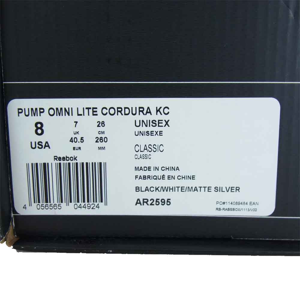 Reebok リーボック AR2595 PUMP OMNI LITE CORDURA KC ポンプ オムニ ライト コーデュラ 木梨サイクル ブラック系【新古品】【未使用】【中古】