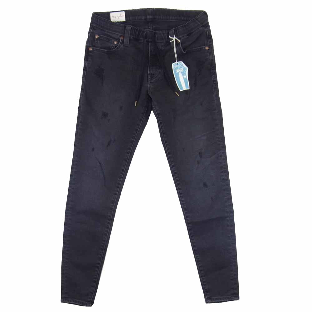 BIG JOHN ビッグジョン MMM336H-D61C TAPERED JOGGER ダメージ加工 テーパードジョガー パンツ ブラック系 26【美品】【中古】